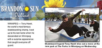 Tony Hawk In Winnipeg Skatepark