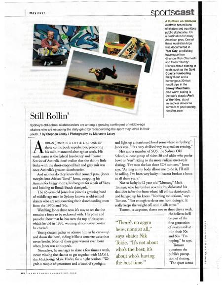 Skateboard australia in Hemispheres Magazine
