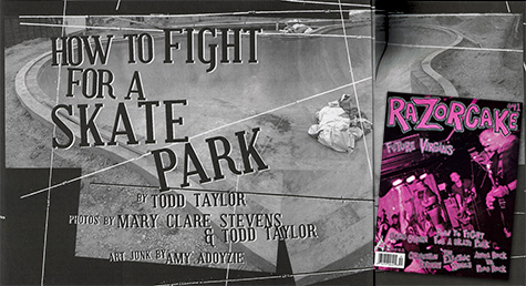 Razorcake Magazine skatepark article