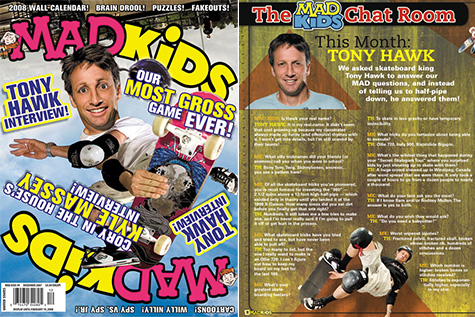 Tony Hawk on Mad Kids magazine