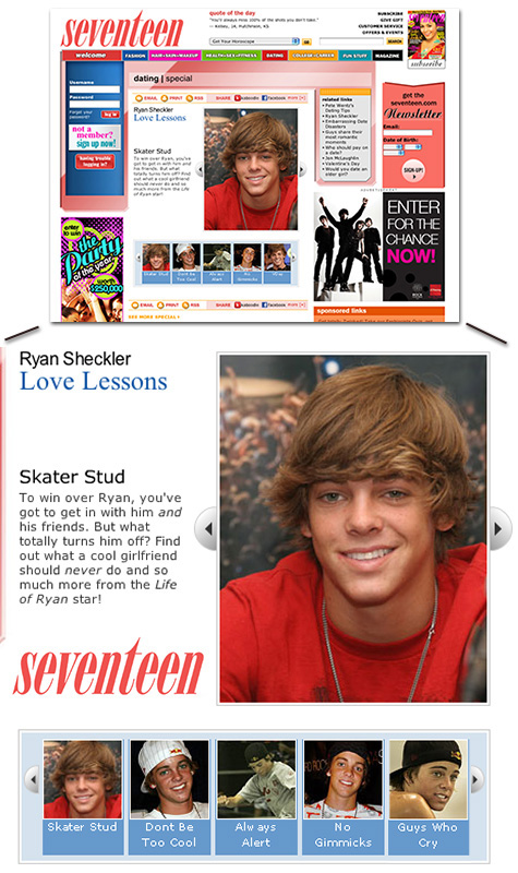 “Ryan Sheckler in Seventeen Magazine