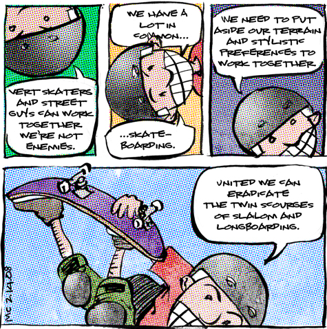 comic about uniting skateboarders