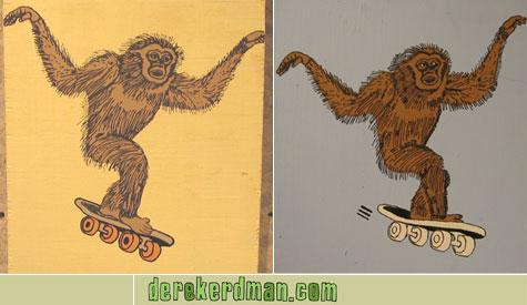 Skateboarding Gibbons