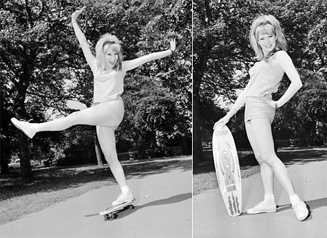 Joyce Blair on a skateboard