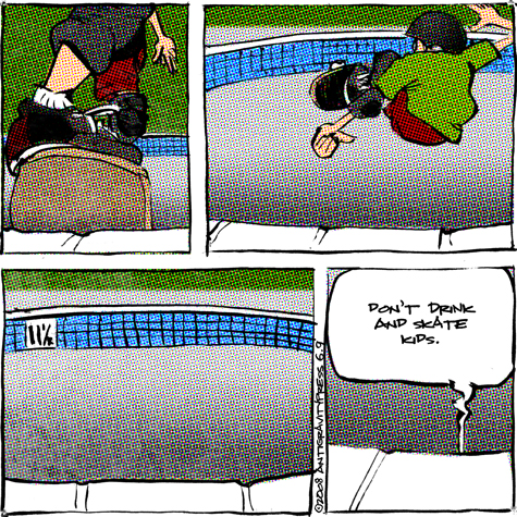 skate comic about the evils of strong drink