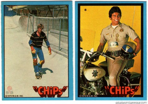 CHiPs trading card - John on a skateboard
