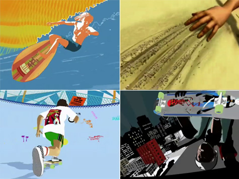 Motion Theory animation on skateboard evolution