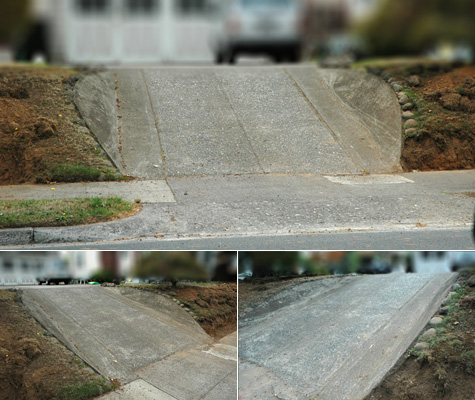 Banked driveway