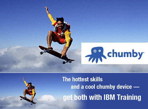 IBM advert skateboard and Chumby