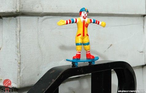 Ronald McDonald on a skateboard 1