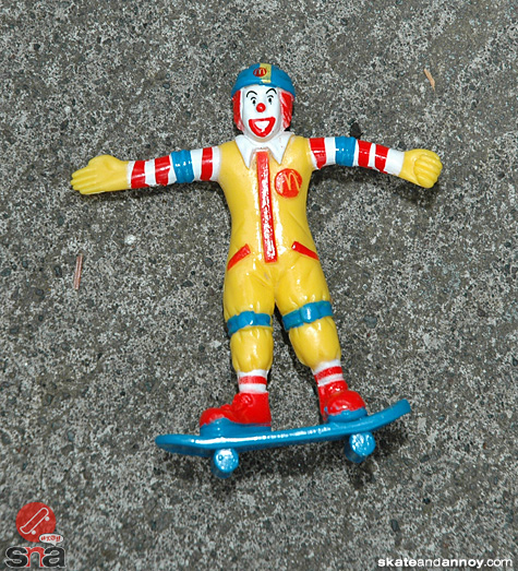 Ronald McDonald on a skateboard 4