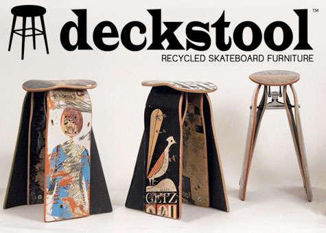 Deckstool recycled skateboard stool