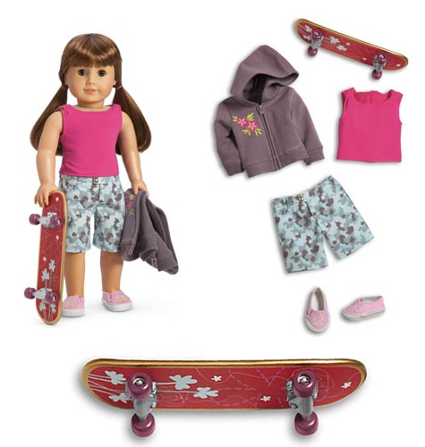 american girl doll skateboard set