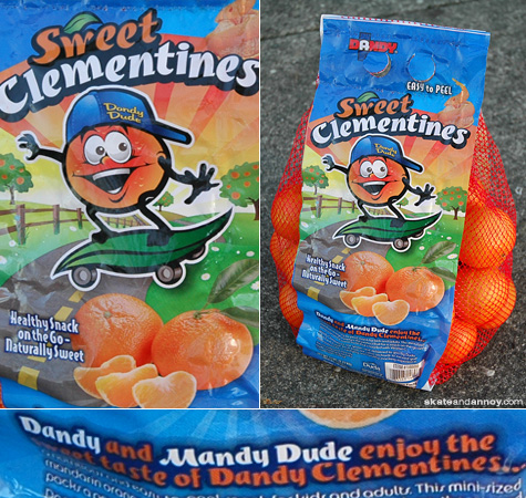 Dandy Clementine Oranges - on a skateboard