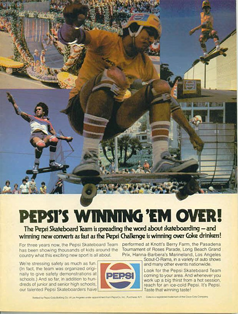 Wink Roberts on the Pepsi skateboard team