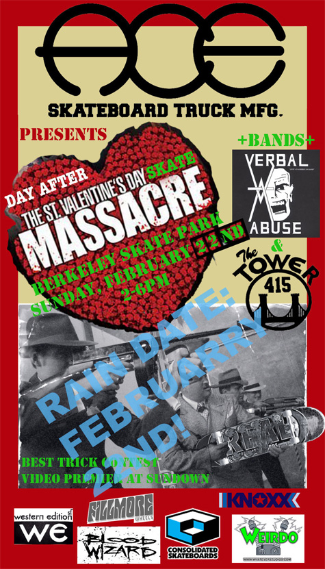 Berkeley Valentines day massascre - skate and music with Verbal Abuse