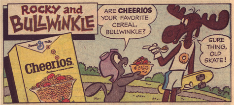 Rocky and Bullwinkle in a Cheerios advert