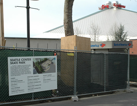 Seattle Center skatepark under construction 1