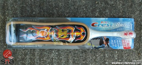 Crest Spinbrush skateboard 7070