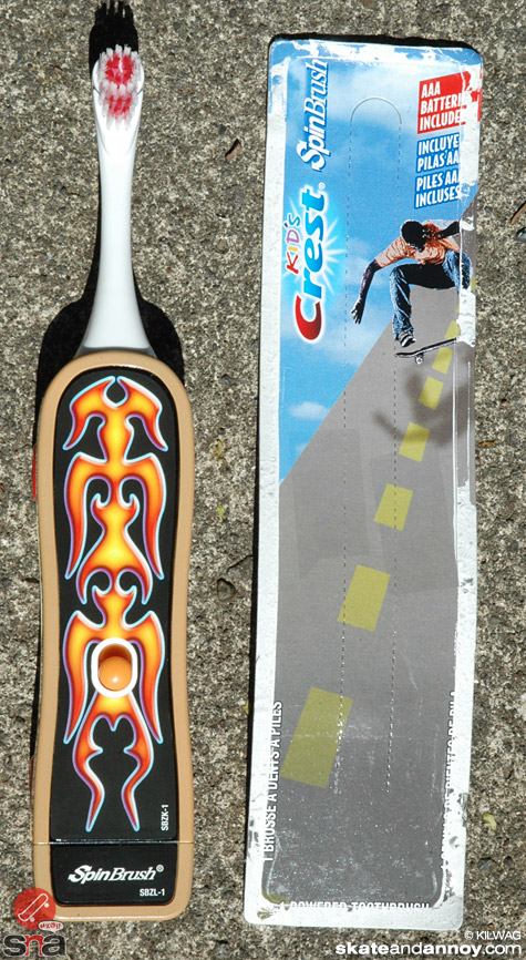 Crest Spinbrush skateboard 7074