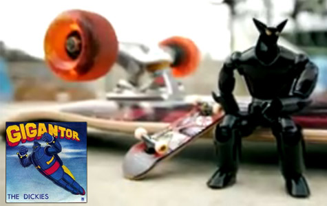 Black Ox rides a skateboard