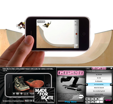 Apple iPhone skateboard ad and iphone skate apps