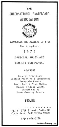 ISA 1979 Rues Announcement