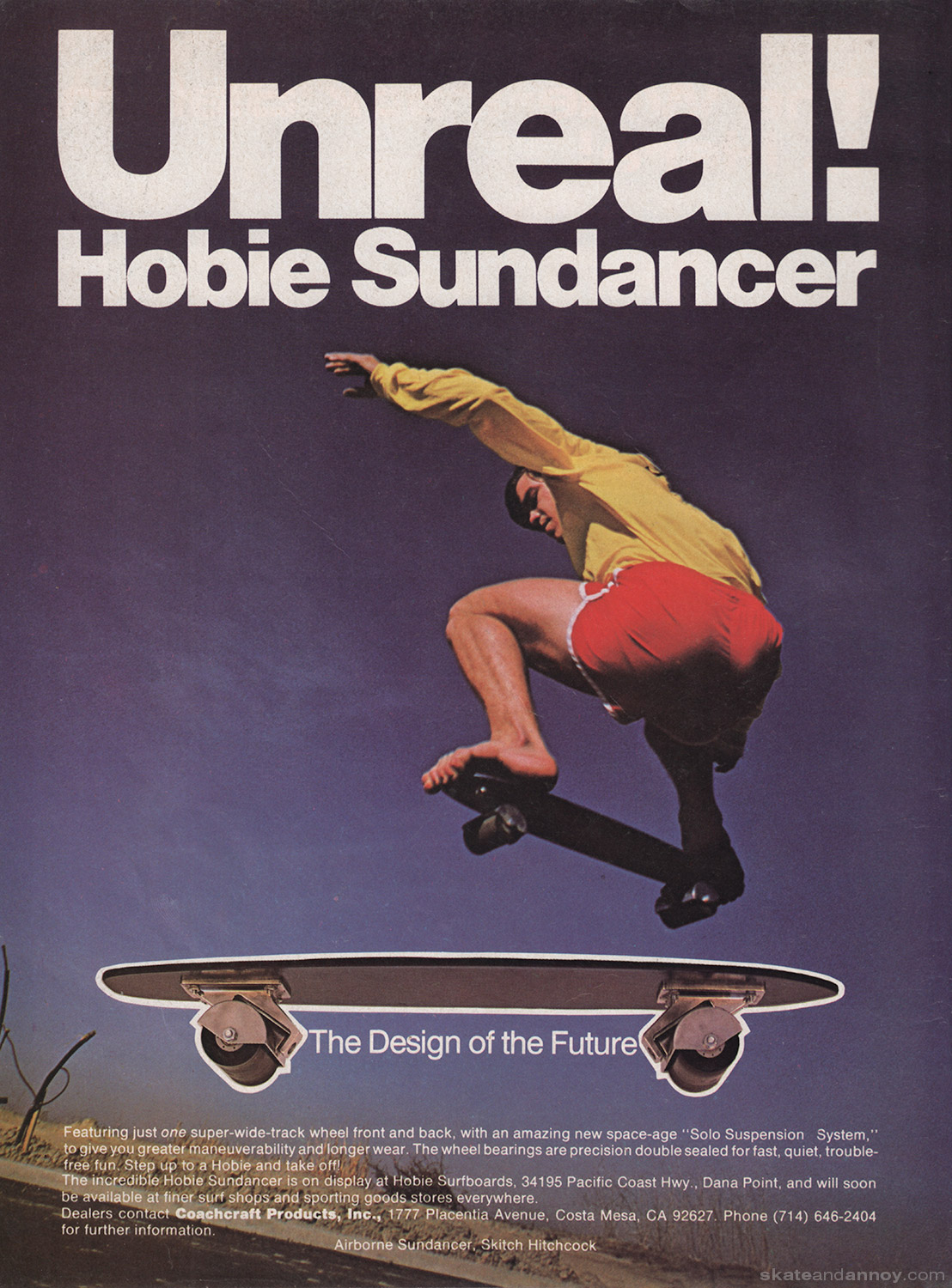 Vintage Skateboarding Hobie Super Surfer Skateboard Team Patch