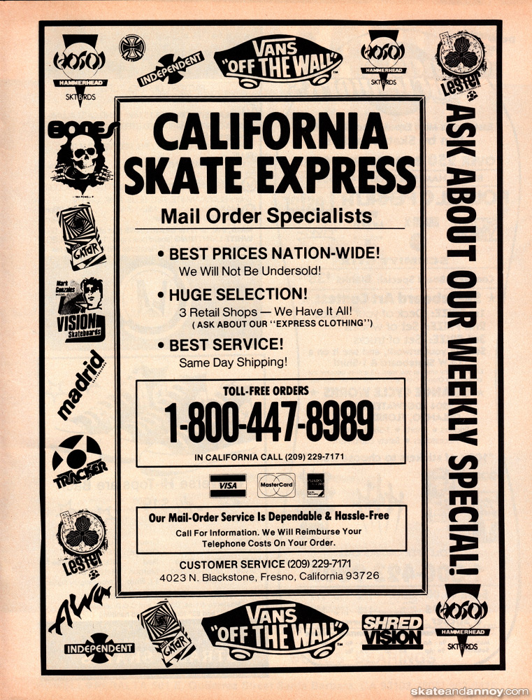 California Skate Express Mailorder – Skate and Annoy Galleries