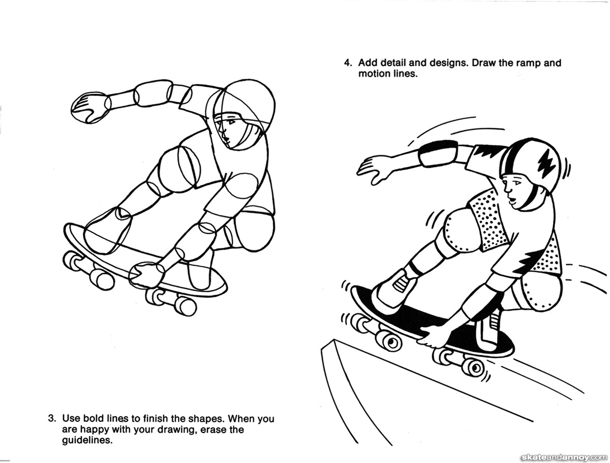 Скейтборд рисунок поэтапно